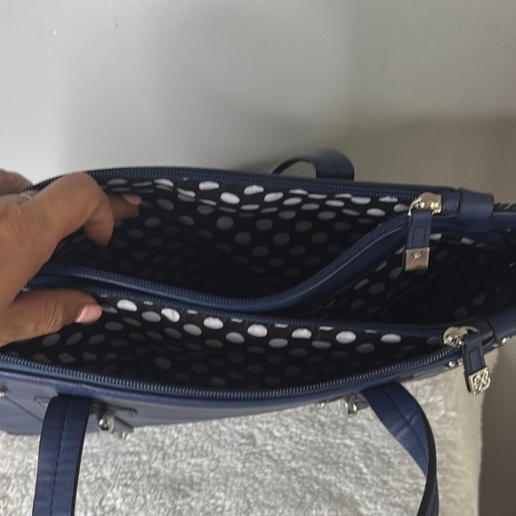 Christian Lacroix Navy and Cream Striped Tote - Picture 5 of 7